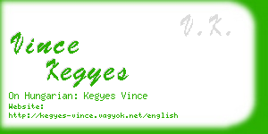 vince kegyes business card